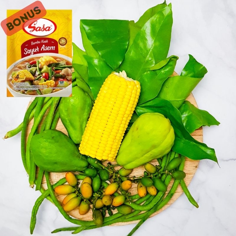 KIRIM INSTAN Paketan Sayur Asem 500gr BONUS SASA Bumbu Kuah Sayur Asem