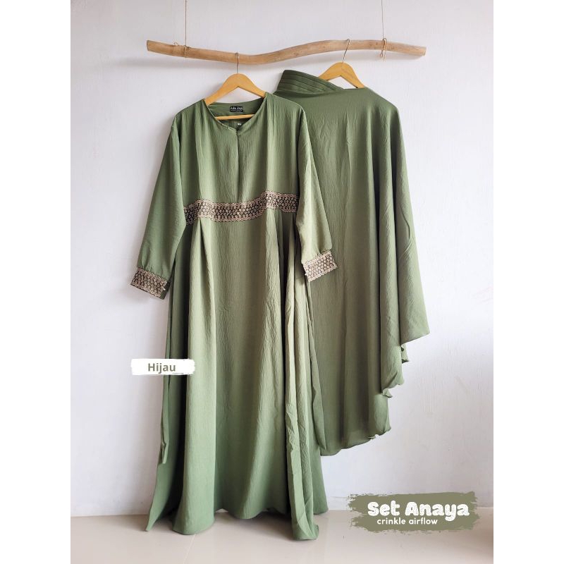 READY TERBARU GAMIS SET ANAYA CRINKLE AIRFLOW  M L XL XXL