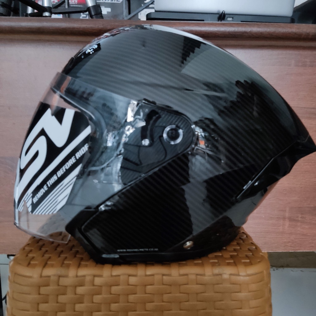 HELM RSV NEW WINDTAIL CARBON HALF FACE RSV WINDTAIL