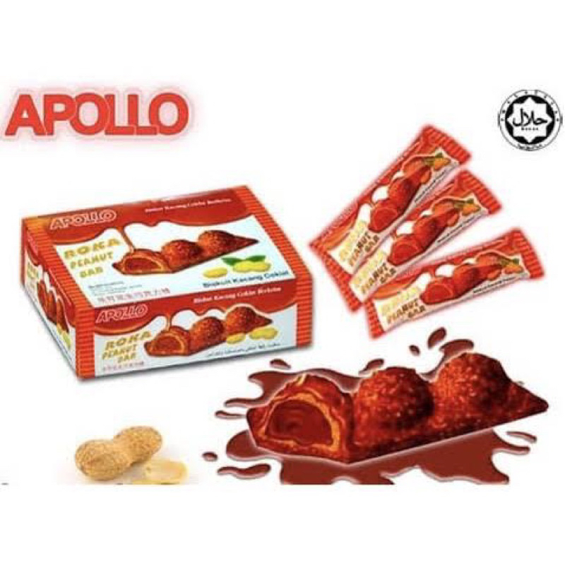 APOLLO Roka Peanut Bar 18 Gr Rasa Cokelat Hazelnut