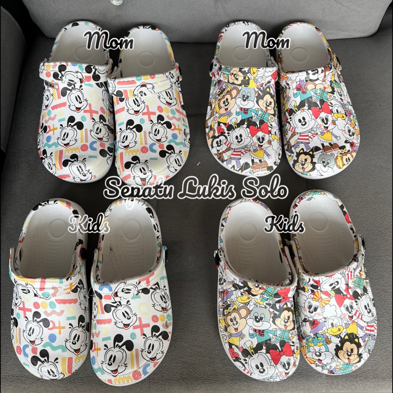 Sandal Baim Bakpao Mom &amp; Kids Eva Rubber Fuji Crocs Mickey