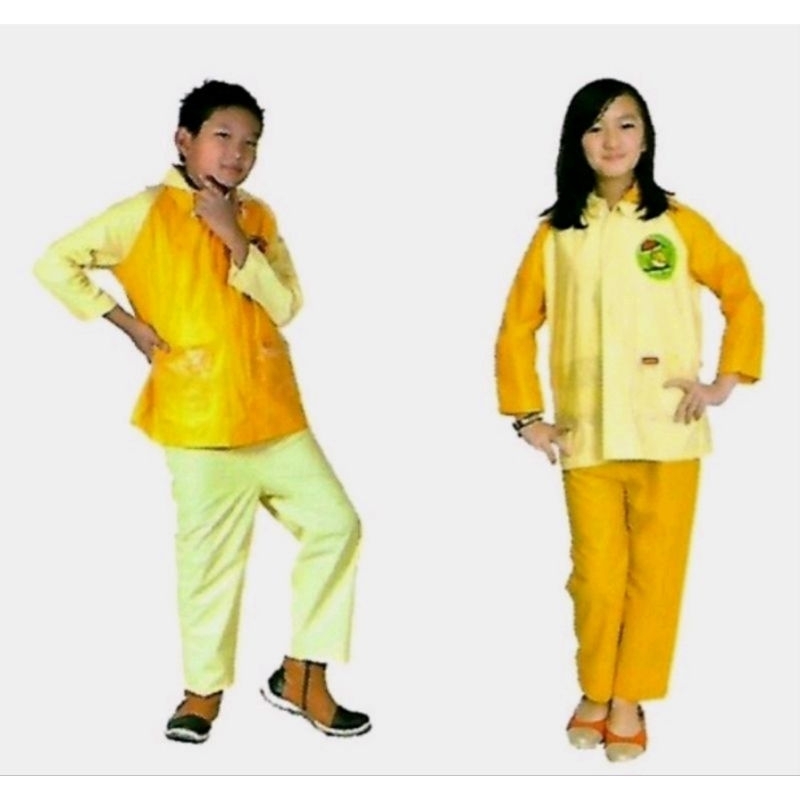 JAS HUJAN ANAK JAKET CELANA ELMONDO 302 Nouvo warna warni UNISEX COWOK CEWEK JAS UJAN ANAK