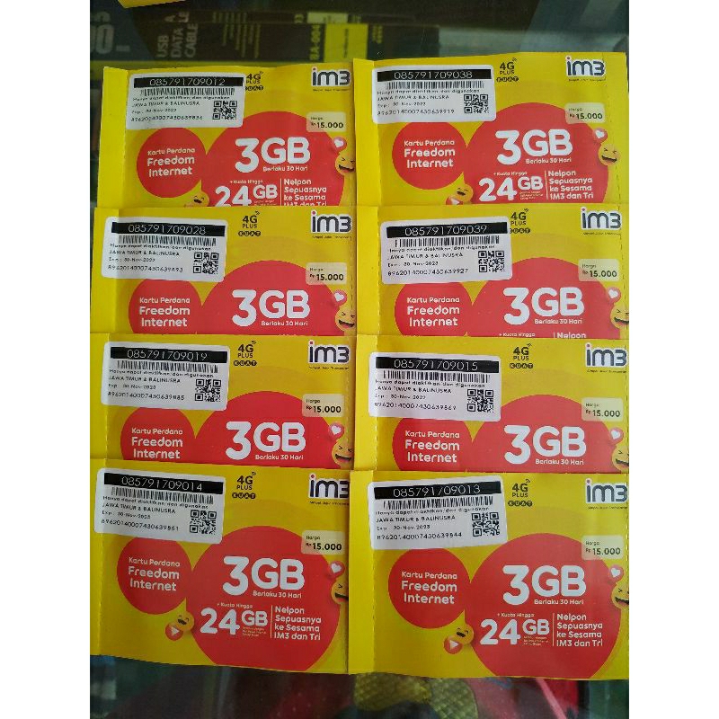 Kartu Perdana Indosat 3 GB Kartu IM3 Ori Segel 3GB (bukan regisan) Masa Aktif Lama