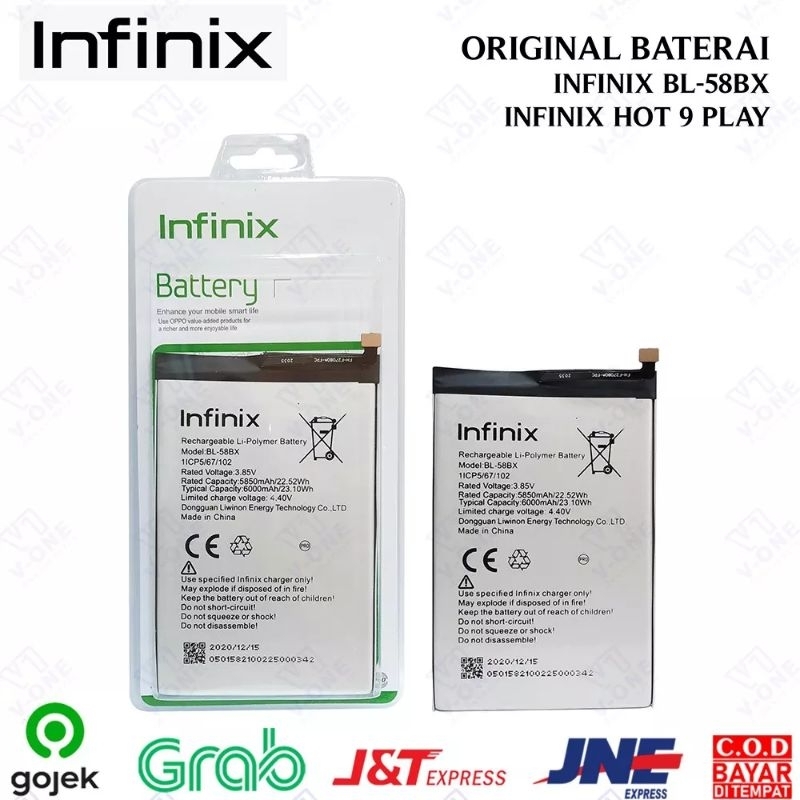 BATRE BATERAI BATU BATTERY INFINIX BL-58BX INFINIX HOT 9 PLAY/HOT 10 PLAY ORIGINAL
