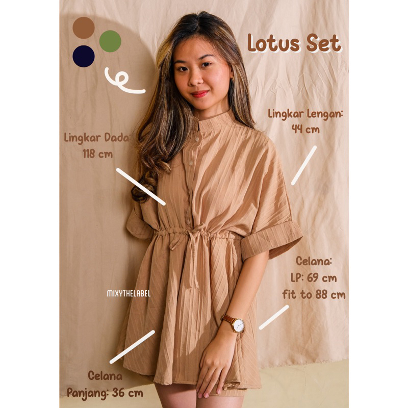 Lotus Set Terusan Jumpsuit Wanita Remaja Baju - oneset wanita, one set wanita kekinian, one set wani