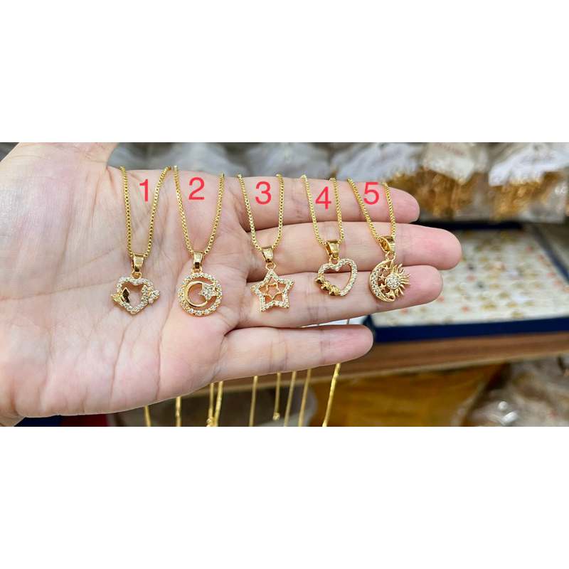 Fifi Fashion Kalung Liontin Cantik Model Perhiasan Lapis Emas K0041