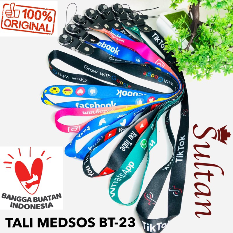 Grosir Tali Gantungan HP panjang 45cm MEDSOS / Tali Lanyard MEDIA SOSIAL Leher panjang case handphone UNTUK SEMUA HP / ID CARD / KUNCI SOSMED BY SMOLL