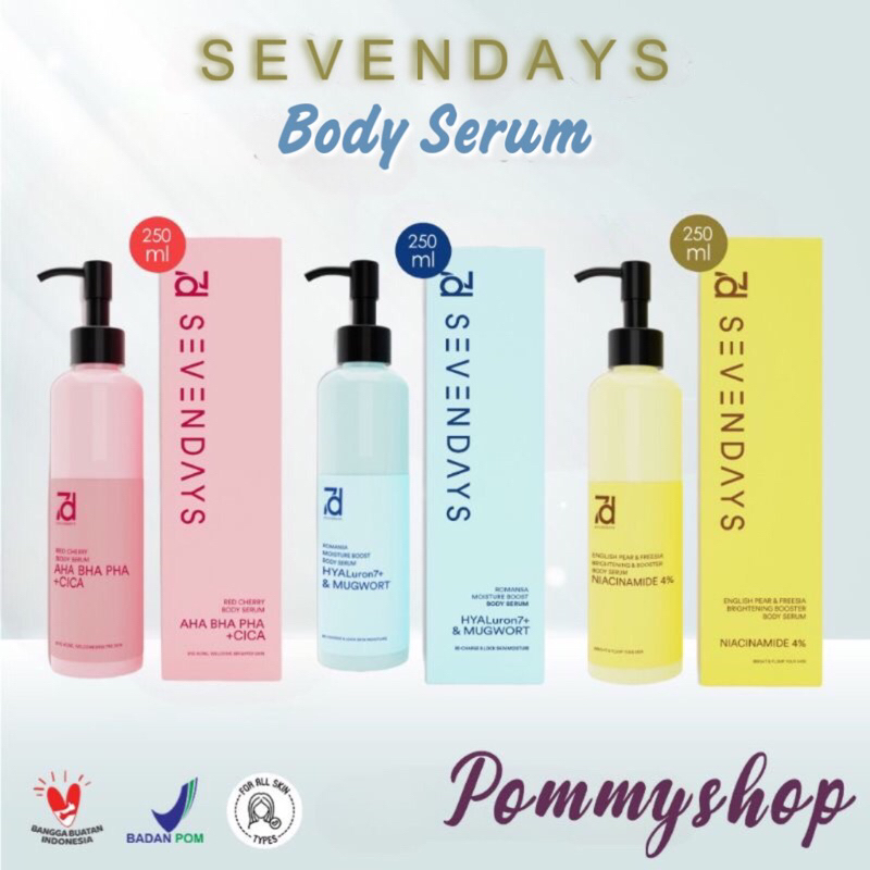 Seven Days Body Serum | Pear &amp; Feersia Brightening Booster | Romansa Moisture Boost | Red Cherry 250ml