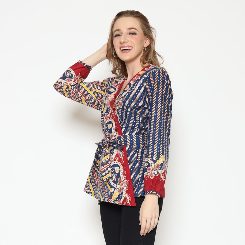 Batik Tulis Wanita | Batik Modern Wanita | Batik Premium Wanita | Almajiwa - Indah Biru Merah