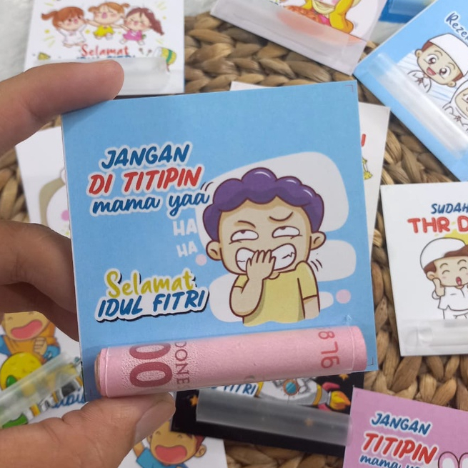 

24 pcs Amplop lebaran unik viral dengan sedotan