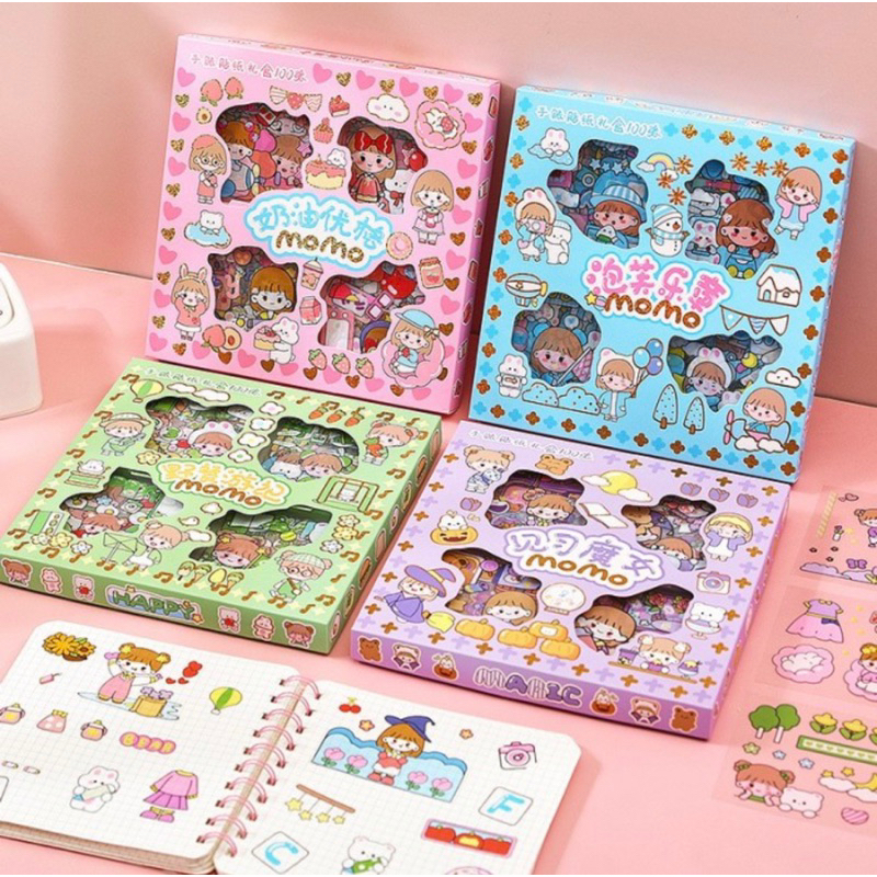 

Sticker Momo Motif kartun korea 100 Pcs - Sticker momo Korea Anti Air Bahan pet