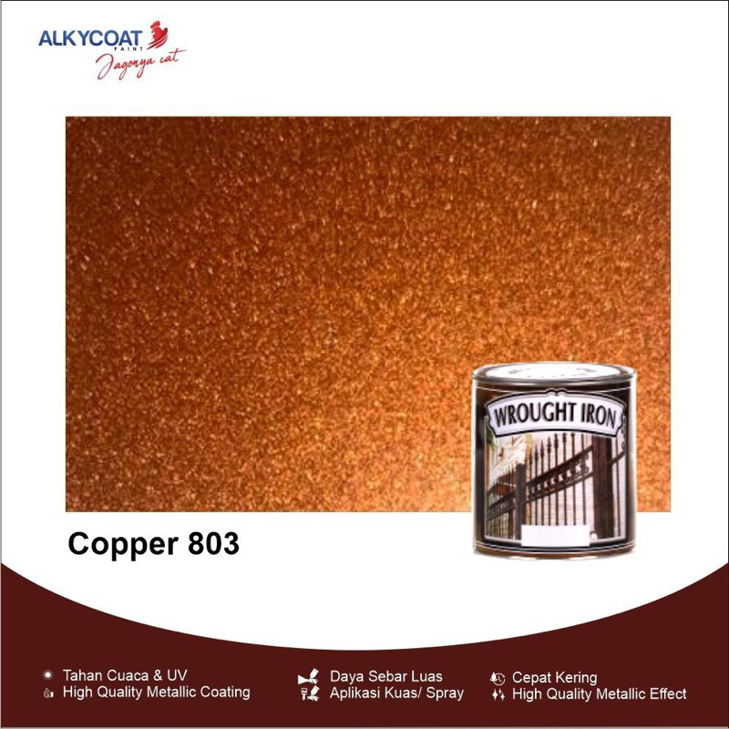 Cat Besi Tempa Wrought Iron / Cat Besi / Cat Pagar Besi Metallic Wrought Iron 0.9 Liter - (Copper