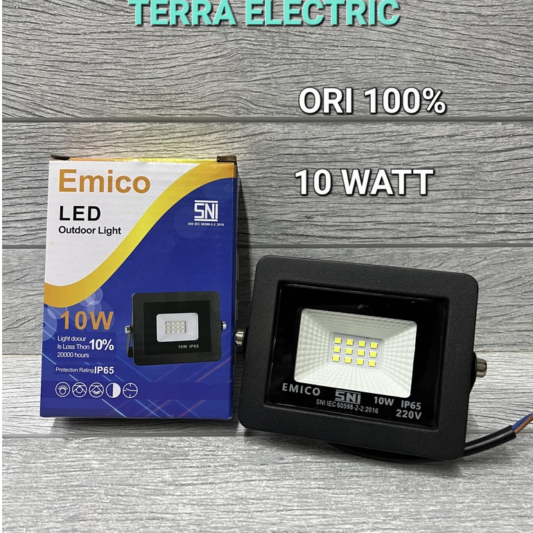 Emico Lampu sorot led 10w led flood light 10 watt led tembak outdoor Bagus