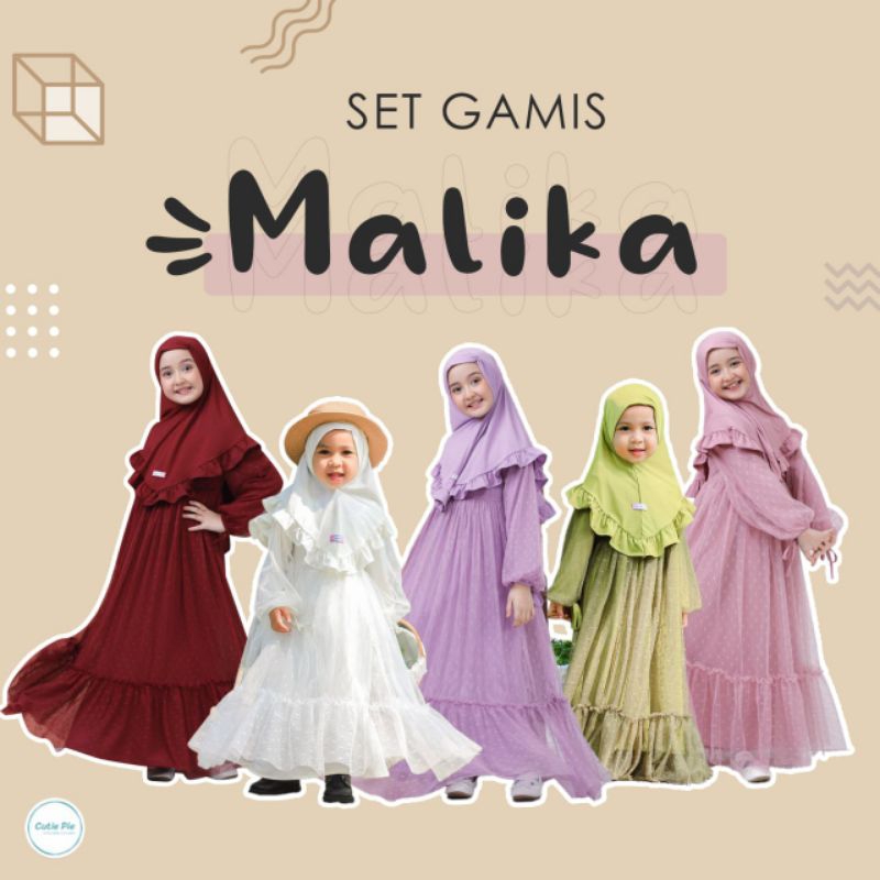 Set Gamis Malika By Cutie Pie | Baju Gamis Anak Brokat Gaun Mewah