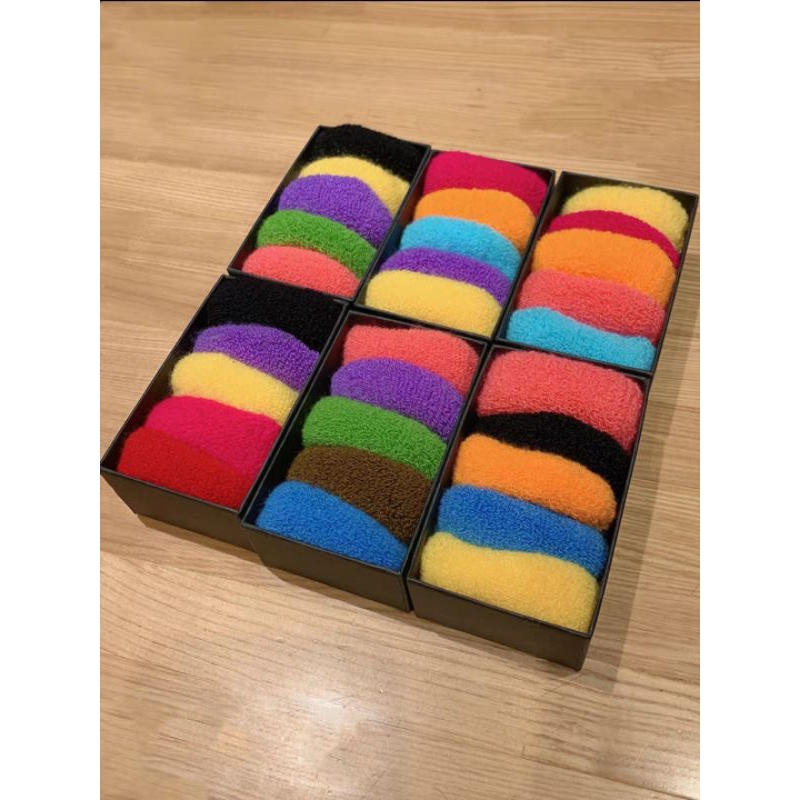 [12Pcs] Ikat Rambut Donat Korea Isi 12 Bahan Nilon Kunciran Rambut Donat Warna Ukuran Besar Aksesoris Rambut Fashion Wanita Korea Murah