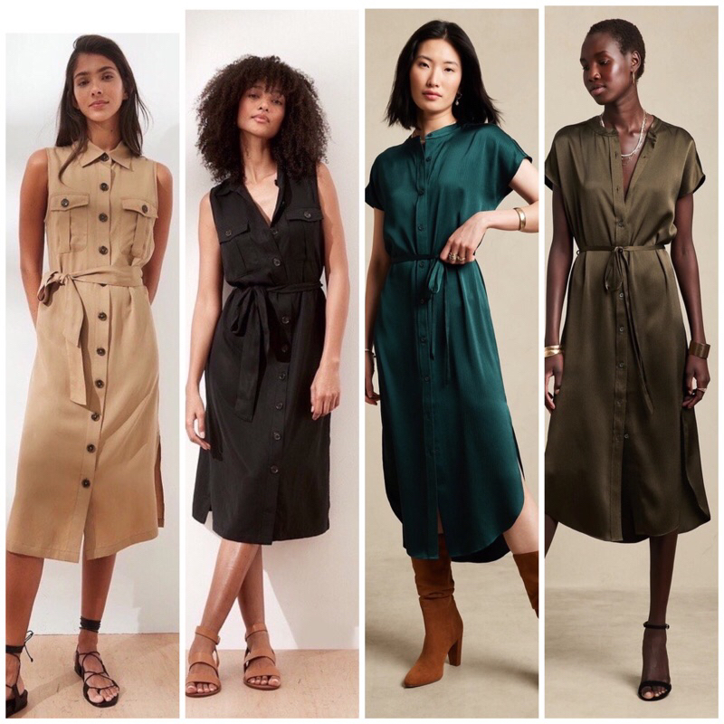 B+nana Rep midi maxy shirt dress