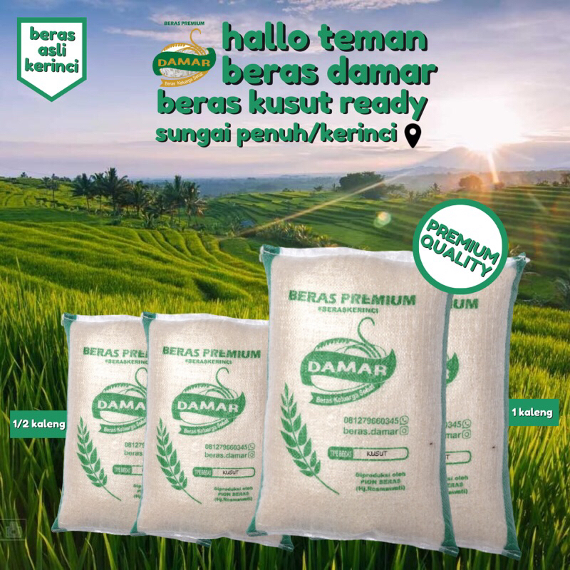 

Beras Kusut Premium Asli Kerinci 7,5 Kg atau 1/2 kaleng