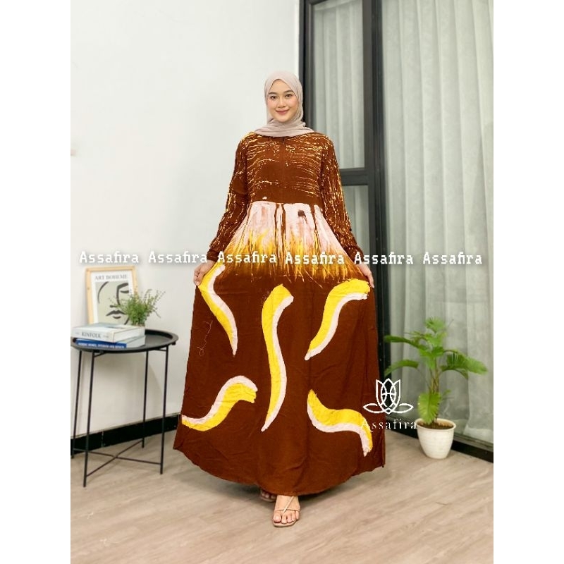 Gamis rayon premium motif terbaru atas batik wanita kekinian dress daily grosir batik