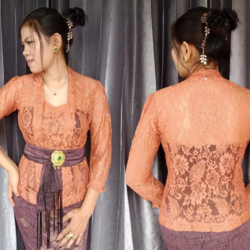 kebaya brokat cord tangan kerut