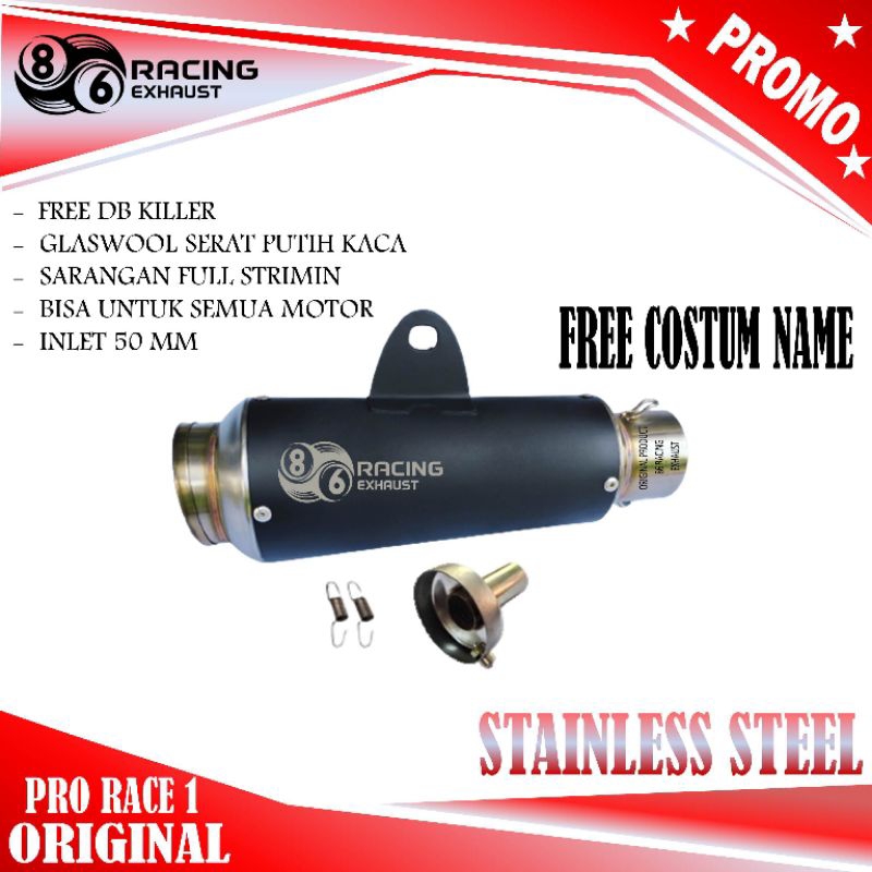 knalpot racing original 86 racing exhaust Pro Race 1 silincer only include db killer suara bass gaha