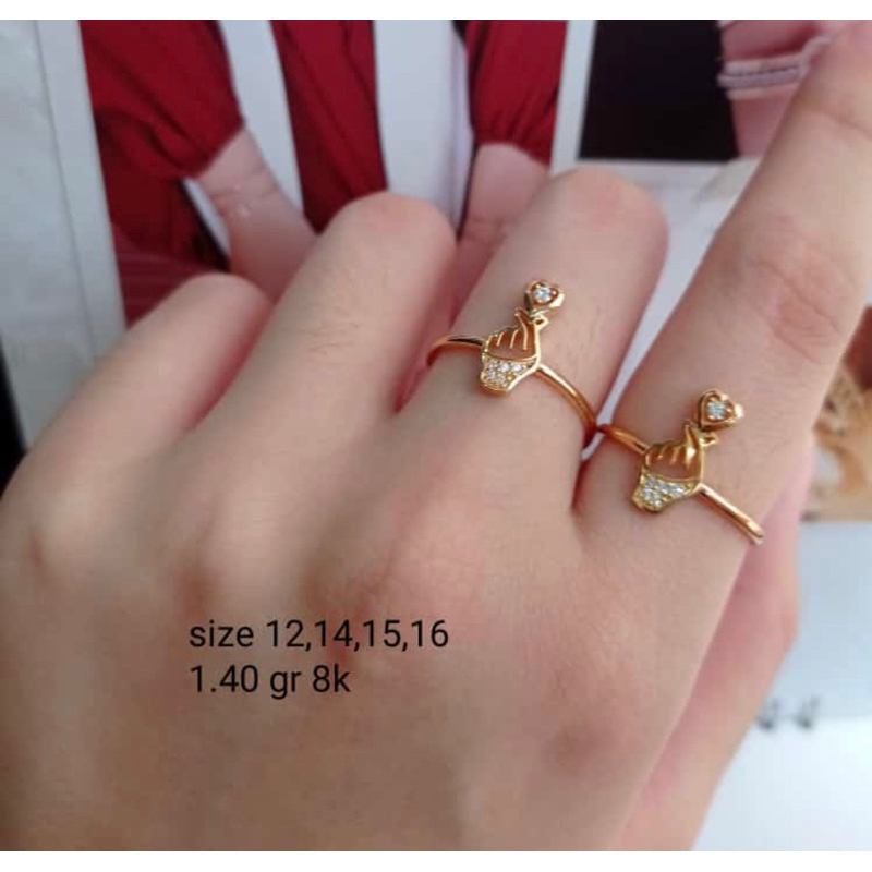 CINCIN EMAS ASLI WANITA DEWASA SARANGHAEO KADAR 375/8K MURMER TERMURAH