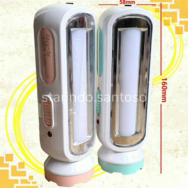 LAMPU SENTER EMERGENCY PUSH ON rechargeable cas FL1703 senter led terang kuat