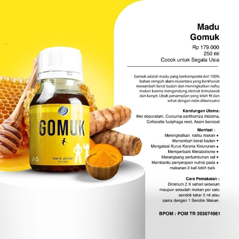 Madu GOMUK Penggemuk Badan Penambah Nafsu Makan Terdaftar BPOM