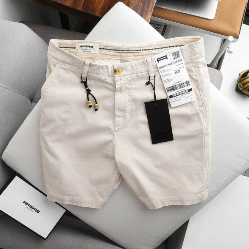 Celana Pendek Chino Pria Catton Stretch Slim Fit Premium