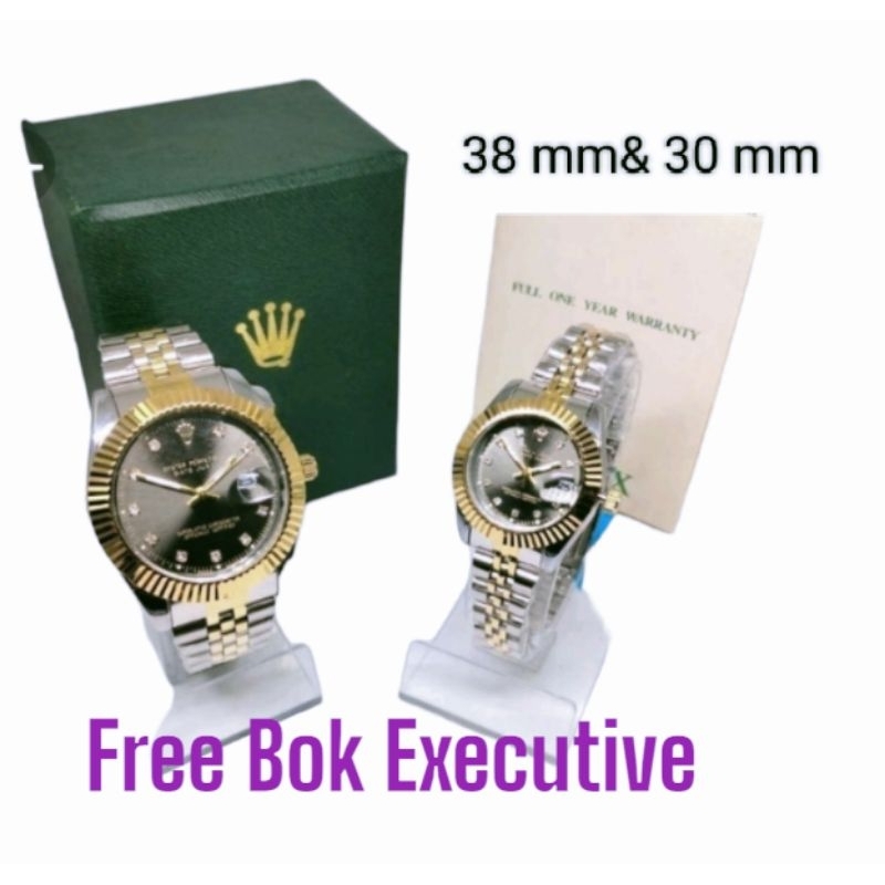 LEBIH KEREN COD!! Jam Tangan Couple Terlaris / Jam Tangan Rolex Stainless Steel Free bok rolex TERMURAH