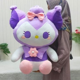 Boneka Kuromi Jumbo Kostum Kelelawar Size 24&quot;/65cm/boneka kuromi/boneka cinamorol/boneka karakter/boneka anak lucu/