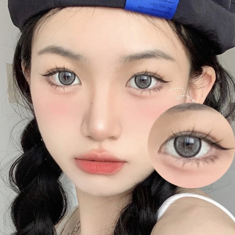 【COD】SOFTLENS 14.5mm BIG EYE Soft Colored Contact lenses Gray Soflen Mata Yearly Use