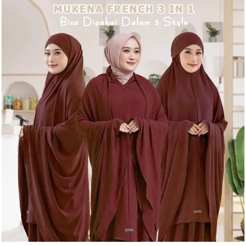 Mukenah simpel / Mukena Lesti Crinkle Airflow 3in1 Super Jumbo Polos Mukena