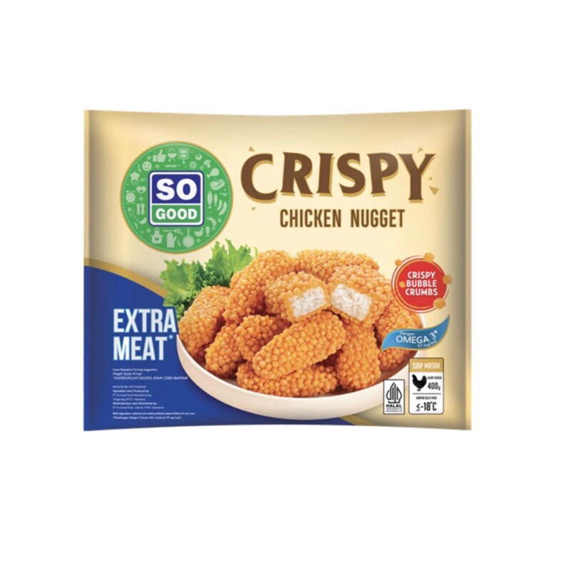 

SO GOOD NAGET CRISPY BUBBLE EXTRA MEAT 400 GR