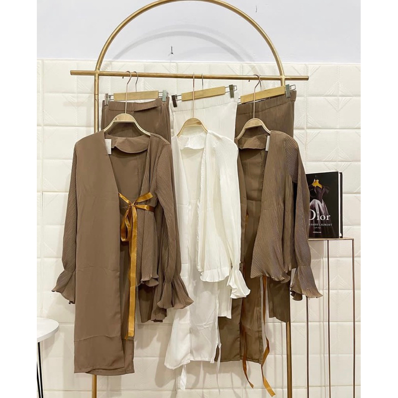 READY one set pleated/plisket import bangkok-Aliya set/ bestseller/realpict