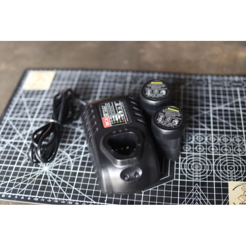 PAKET CHARGER+ 2 BATERAI 2.0Ah DCA Cordless Bor 12V DCK DONGCHENG CORDLESS