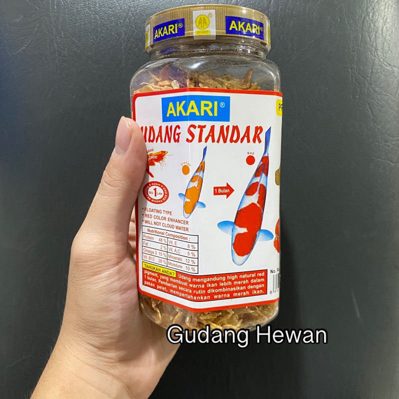 AKARI UDANG KERING STANDART 130 GRAM - PAKAN UDANG - PAKAN KOI - UDANG EBI