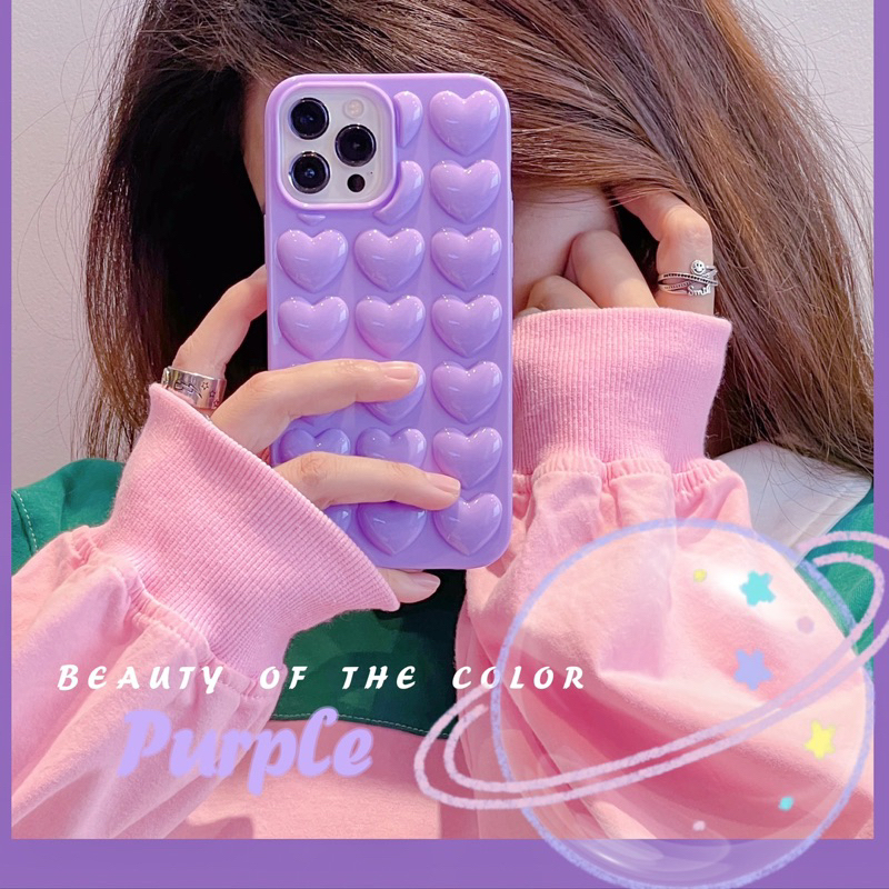 Pastel Pink Heart Case HP Softcase Lucu for iphone XS Max XR 11 Pro Max 12 Pro Max 13 Pro Max