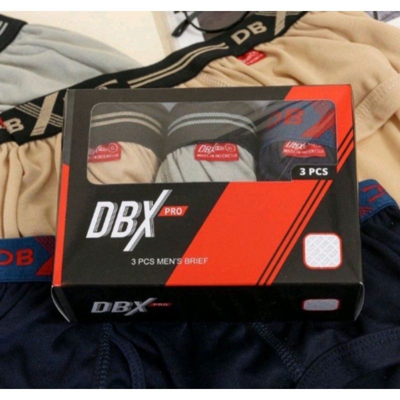 Isi 3pcs- Celana dalam pria karet boxer DBX pro Celana dalam pria jumbo