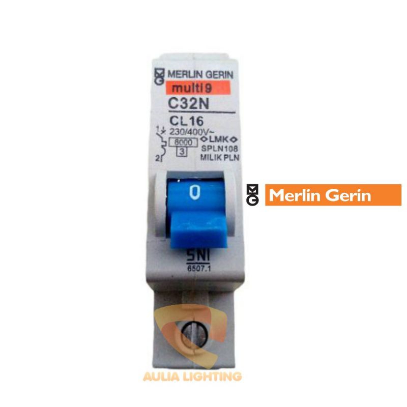 MCB MERLIN GERIN 16A 16 AMPERE STANDAR PLN SPLN MULTI9 C32 CL16