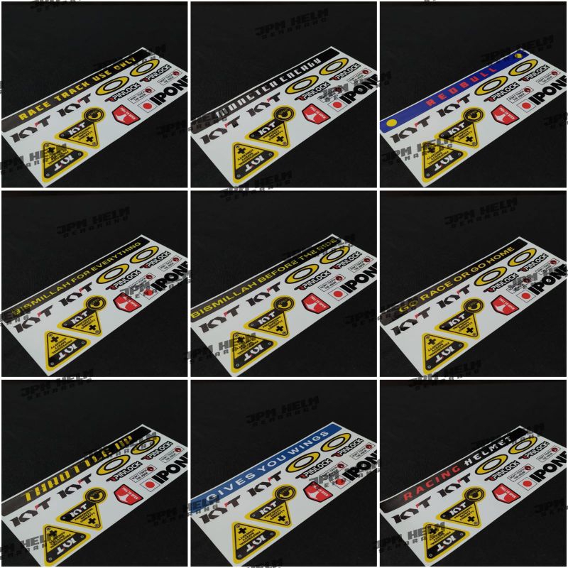 stiker helm kyt cutting decal set visor