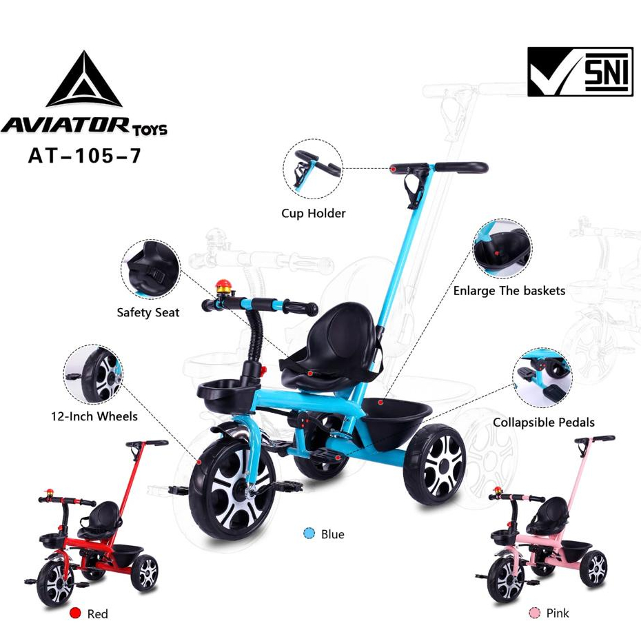 Sepeda balita roda tiga aviator AT 105-7 AT 7711 cupid 1901 icycle sepeda anak roda tiga tricycle baby stroller kereta dorong anak bayi dorongan anak bayi i cycle AT105-7 AT7711 ET1265 ET 1265 ET1267 ET 1267 AT7705 AT 7705 AT7702 AT 7702 AT7713 AT 7713
