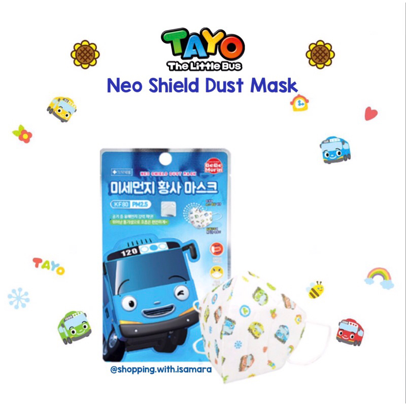 Tayo Neo Shield Dust Mask / Masker Anak KF80 4Ply