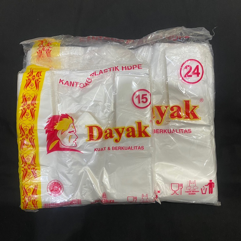 plastik bening Dayak 15, Dayak 24, Kantong plastik HDPE Bening