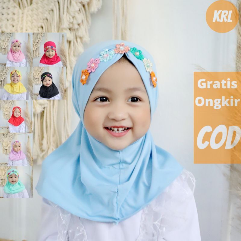 HIJAB BAYI MELATI RAINBOW / HIJAB BAYI LUCU / HIJAB BAYI MURAH / HIJAB ANAK / KERUDUNG ANAK