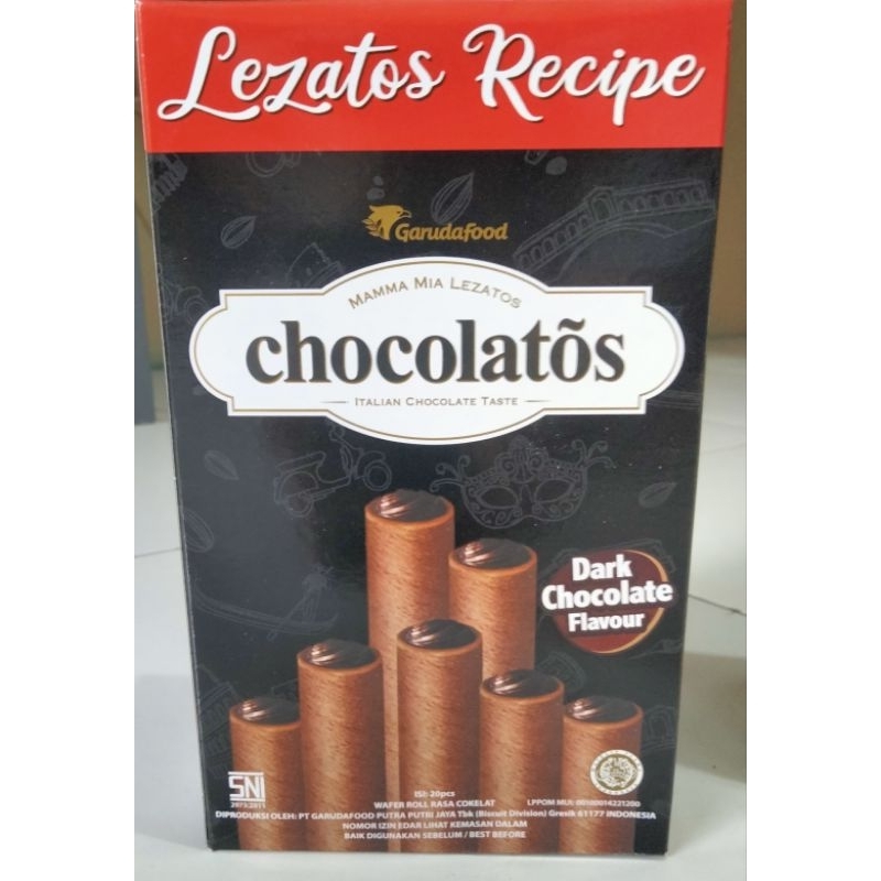 

Chocolatos Wafer Roll Dark Chocolate (1box isi 20)