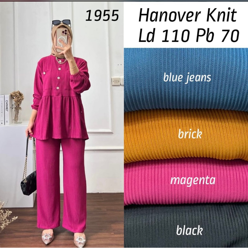 setcel hanover setelan celana kaos knit wanita