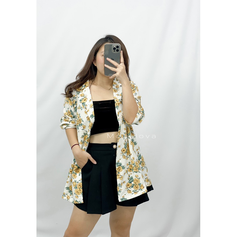 MDLV ~ 35500# Petrina Floral Blazer