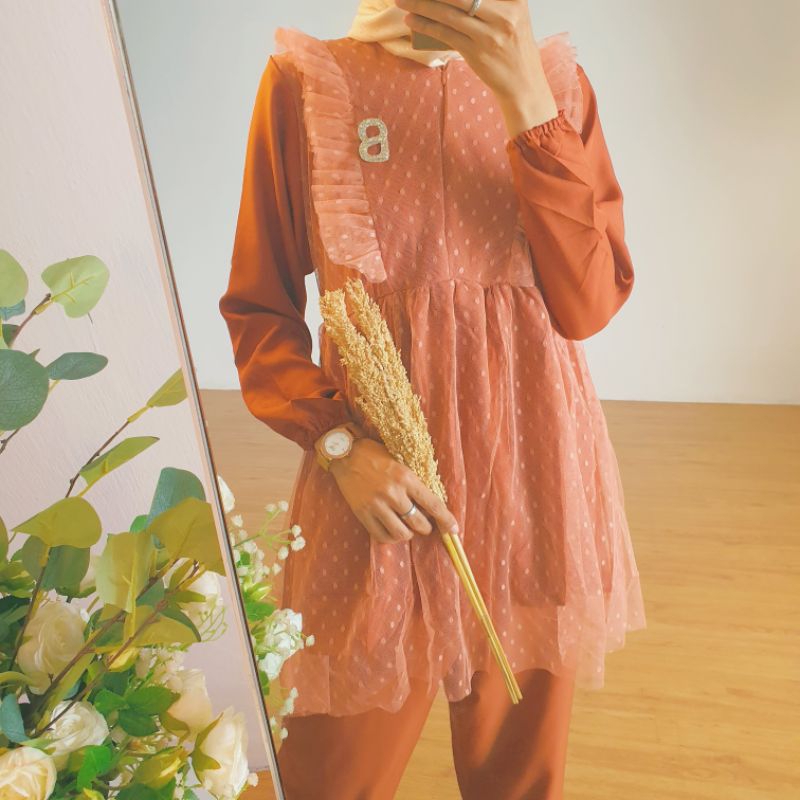 setelan tile dot beva set // eleana set organza // elsire setelan tille dot // pearly set organza