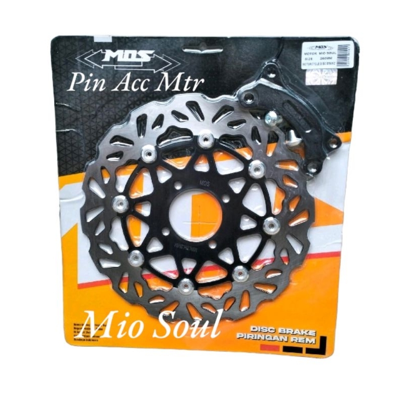 Piringan Disc Cakram Depan Variasi Model PSM/260mm+Breket Motor/Mio soul Mio Sporty Mio Smile Xeon Rc X-Ride pnp/Beat Vario scoopy Genio pnp/Lobang Baut4+Breket