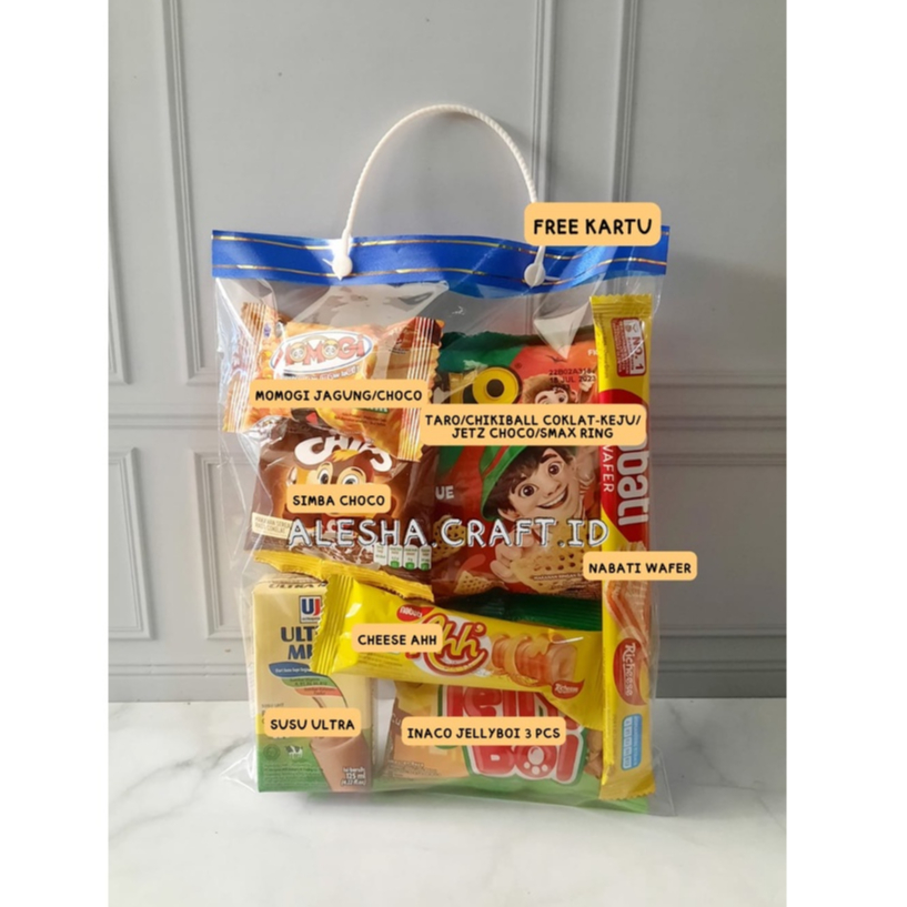 SNACK ULANG TAHUN ANAK MURAH/BINGKISAN ULANG TAHUN ANAK/PAKET ULTAH PREMIUM SNACK ANAK FREE KARTU/SOUVENIR SNACK ANAK MURAH